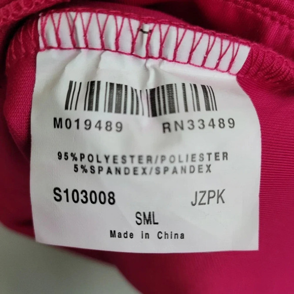 NWT Smitten Women's Scrub Top S Pink Solid Logo Polyester Short Sleeves Pockets - Picture 4 of 10